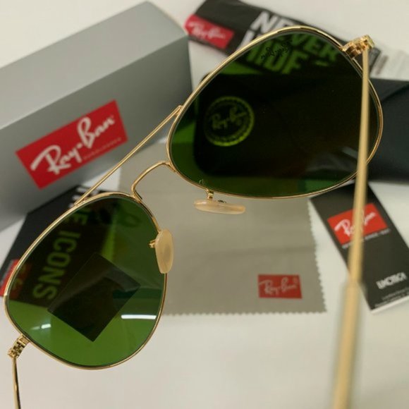 RayBan RB3025 AVIATOR Gold Frame Sunglasses 58mm - Picture 5 of 11